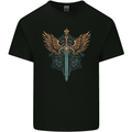 A Viking Sword With Wings Excalibur Tribal Mens Cotton T-Shirt Tee Top Black