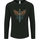 A Viking Sword With Wings Excalibur Tribal Mens Long Sleeve T-Shirt Black