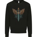 A Viking Sword With Wings Excalibur Tribal Mens Sweatshirt Jumper Black