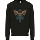 A Viking Sword With Wings Excalibur Tribal Mens Sweatshirt Jumper Black