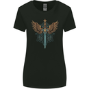 A Viking Sword With Wings Excalibur Tribal Womens Wider Cut T-Shirt Black
