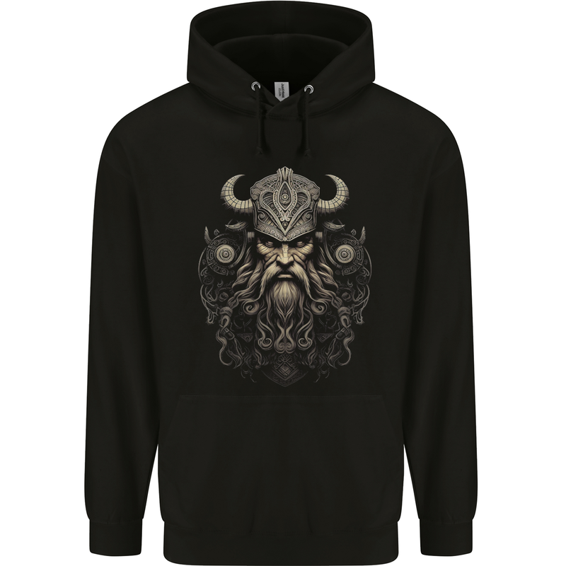 A Viking Warrior Chief Mens 80% Cotton Hoodie Black