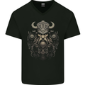 A Viking Warrior Chief Mens V-Neck Cotton T-Shirt Black