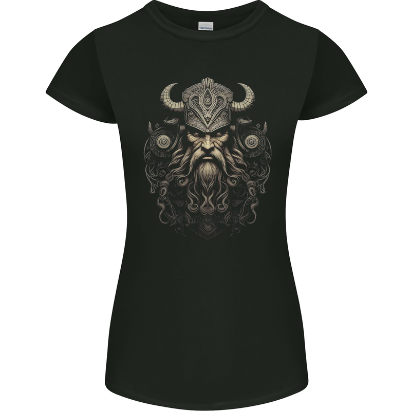 A Viking Warrior Chief Womens Petite Cut T-Shirt Black