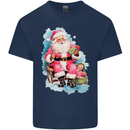 A Vintage Santa Claus Christmas Xmas Kids T-Shirt Childrens Navy Blue