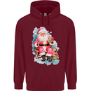A Vintage Santa Claus Christmas Xmas Mens 80% Cotton Hoodie Maroon