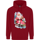 A Vintage Santa Claus Christmas Xmas Mens 80% Cotton Hoodie Red