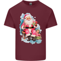 A Vintage Santa Claus Christmas Xmas Mens Cotton T-Shirt Tee Top Maroon