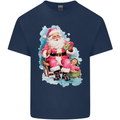A Vintage Santa Claus Christmas Xmas Mens Cotton T-Shirt Tee Top Navy Blue