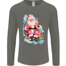 A Vintage Santa Claus Christmas Xmas Mens Long Sleeve T-Shirt Charcoal