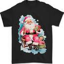 A Vintage Santa Claus Christmas Xmas Mens T-Shirt 100% Cotton Black