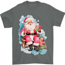 A Vintage Santa Claus Christmas Xmas Mens T-Shirt 100% Cotton Charcoal