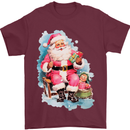 A Vintage Santa Claus Christmas Xmas Mens T-Shirt 100% Cotton Maroon