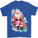 A Vintage Santa Claus Christmas Xmas Mens T-Shirt 100% Cotton Royal Blue