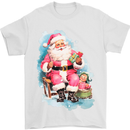 A Vintage Santa Claus Christmas Xmas Mens T-Shirt 100% Cotton White