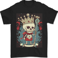 A Vintage Style Skeleton Retro King Skull Mens T-Shirt 100% Cotton Black