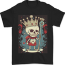 A Vintage Style Skeleton Retro King Skull Mens T-Shirt 100% Cotton Black