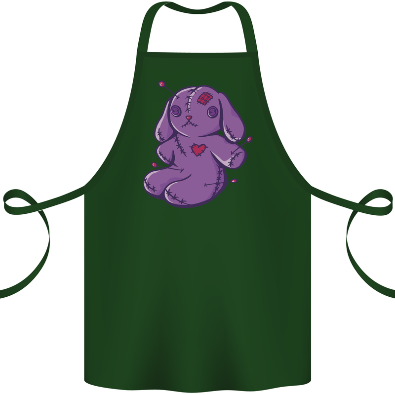 A Voodoo Doll Rabbit Cotton Apron 100% Organic Forest Green