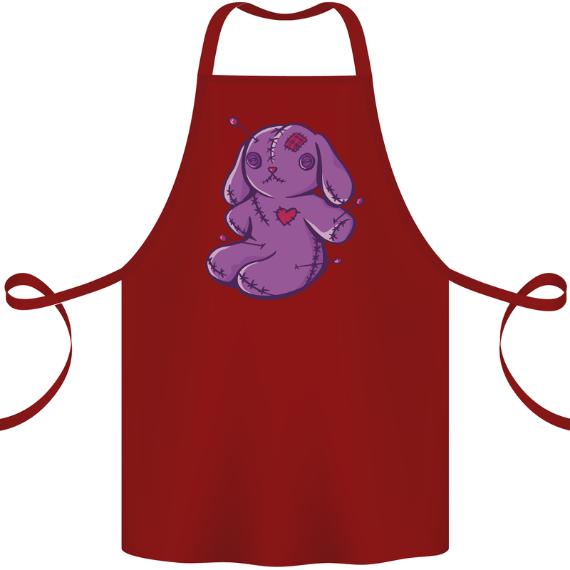 A Voodoo Doll Rabbit Cotton Apron 100% Organic Maroon