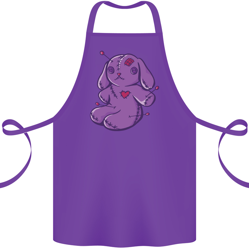A Voodoo Doll Rabbit Cotton Apron 100% Organic Purple