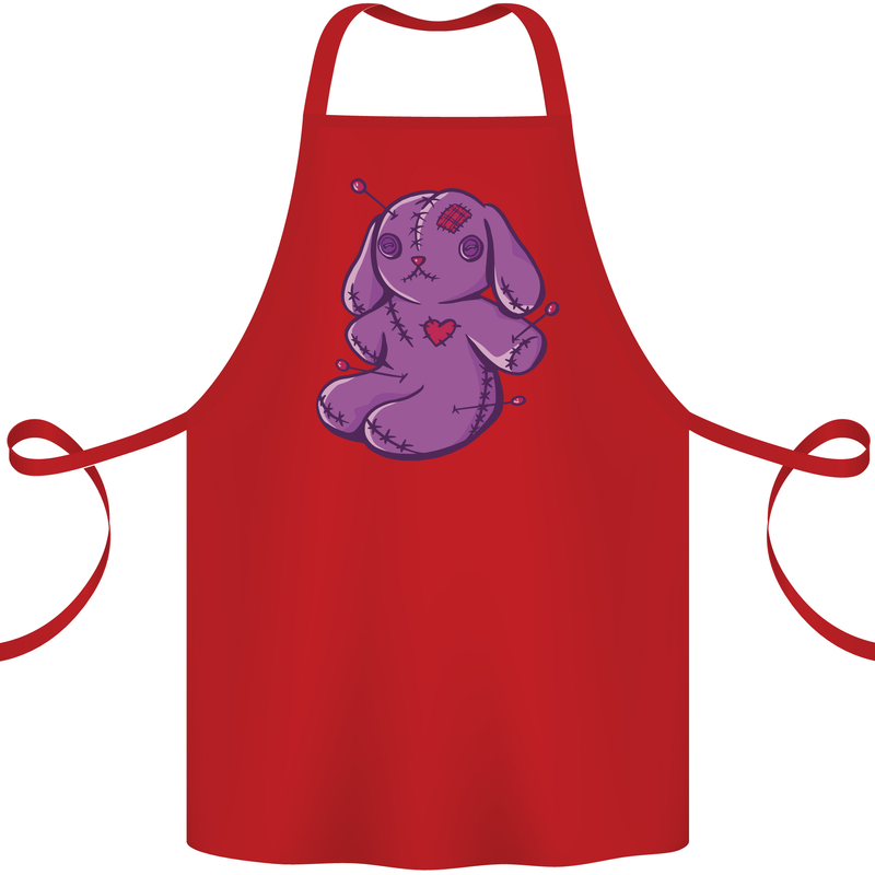 A Voodoo Doll Rabbit Cotton Apron 100% Organic Red