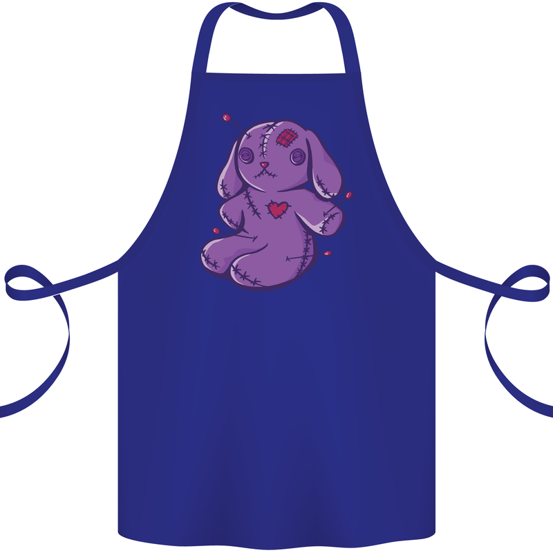 A Voodoo Doll Rabbit Cotton Apron 100% Organic Royal Blue