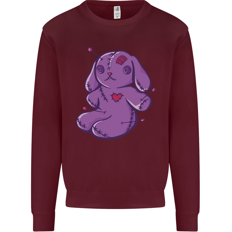 A Voodoo Doll Rabbit Kids Sweatshirt Jumper Maroon