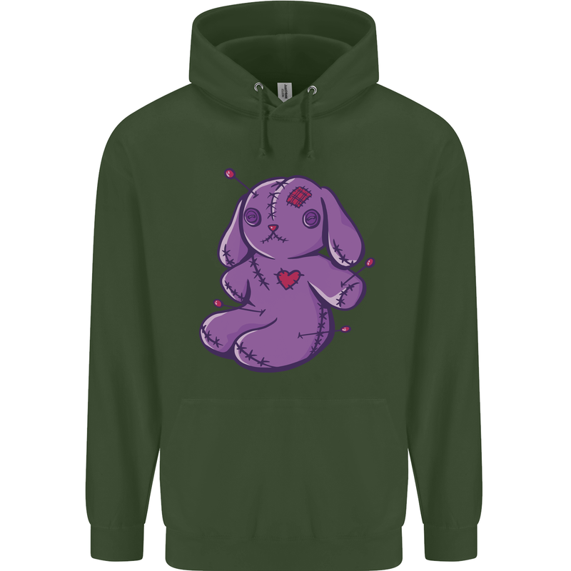A Voodoo Doll Rabbit Mens 80% Cotton Hoodie Forest Green
