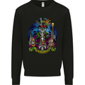 A Voodoo Skeleton Alcohol Doll Graveyard Kids Sweatshirt Jumper Black