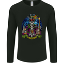 A Voodoo Skeleton Alcohol Doll Graveyard Mens Long Sleeve T-Shirt Black