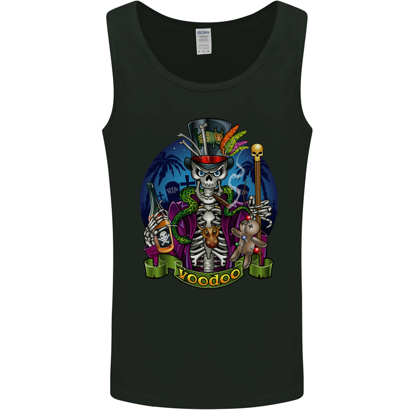 A Voodoo Skeleton Alcohol Doll Graveyard Mens Vest Tank Top Black