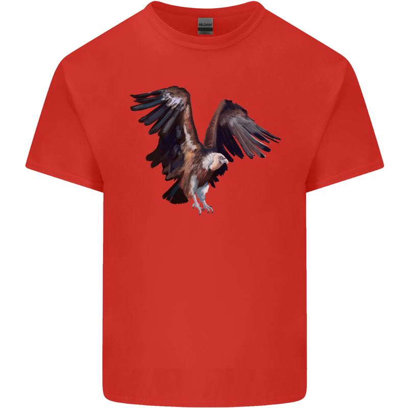 A Vulture Illustration Birds of Prey Mens Cotton T-Shirt Tee Top Red