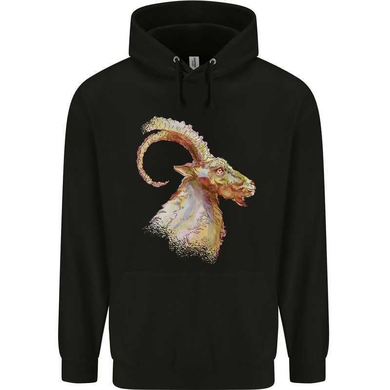 A Watercolour Goat Farming Childrens Kids Hoodie Black