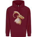 A Watercolour Goat Farming Childrens Kids Hoodie Maroon
