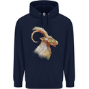 A Watercolour Goat Farming Childrens Kids Hoodie Navy Blue