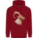 A Watercolour Goat Farming Childrens Kids Hoodie Red
