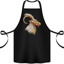 A Watercolour Goat Farming Cotton Apron 100% Organic Black