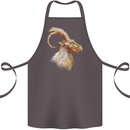 A Watercolour Goat Farming Cotton Apron 100% Organic Dark Grey