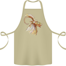 A Watercolour Goat Farming Cotton Apron 100% Organic Khaki