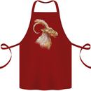 A Watercolour Goat Farming Cotton Apron 100% Organic Maroon
