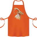 A Watercolour Goat Farming Cotton Apron 100% Organic Orange