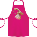 A Watercolour Goat Farming Cotton Apron 100% Organic Pink
