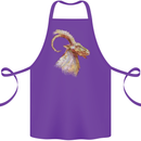 A Watercolour Goat Farming Cotton Apron 100% Organic Purple