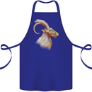 A Watercolour Goat Farming Cotton Apron 100% Organic Royal Blue