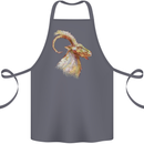 A Watercolour Goat Farming Cotton Apron 100% Organic Steel