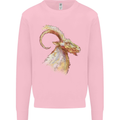 A Watercolour Goat Farming Kids Sweatshirt Jumper Light Pink