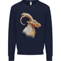 A Watercolour Goat Farming Kids Sweatshirt Jumper Navy Blue