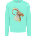 A Watercolour Goat Farming Kids Sweatshirt Jumper Peppermint