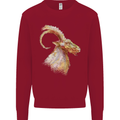 A Watercolour Goat Farming Kids Sweatshirt Jumper Red