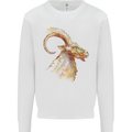 A Watercolour Goat Farming Kids Sweatshirt Jumper White